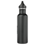 Stilvolle Trendy Charcoal Black Monogram Edelstahlflasche (Rechts)