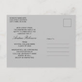 Stilvolle Trendy Chic 3 Foto Gray Abschluss Postkarte (Rückseite)