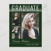 Stilvolle Trendy Chic 3 Foto Green Abschluss Postkarte (Vorderseite)