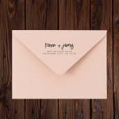 Stilvolle Trendy Couple Script Wedding Address Gummistempel