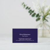 Stilvolle Trendy Dark Blue Charming Business Card Visitenkarte (Stehend Vorderseite)
