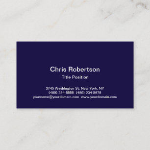 Stilvolle Trendy Dark Blue Charming Business Card Visitenkarte