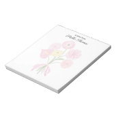 Stilvolle Trendy Elegante Rosa Wasserfarben Notizblock (Rotiert)