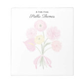 Stilvolle Trendy Elegante Rosa Wasserfarben Notizblock (Vorderseite)