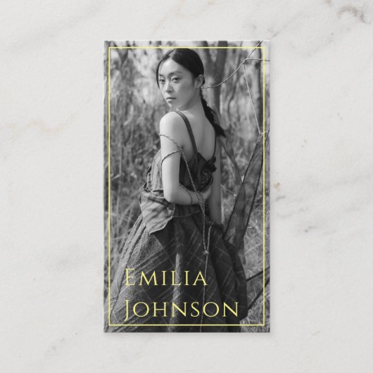 Stilvolle Trendy Foto Black & White Fotograf Visitenkarte (Vorderseite)