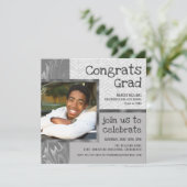 Stilvolle Trendy Foto Template Graduation Party Einladung (Stehend Vorderseite)