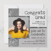 Stilvolle Trendy Foto Template Graduation Party Einladung (Vorderseite)