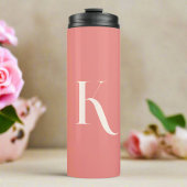 Stilvolle Trendy Girly Blush Pink Monogram Script Thermosbecher