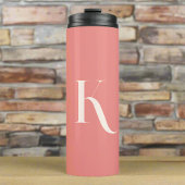 Stilvolle Trendy Girly Blush Pink Monogram Script Thermosbecher