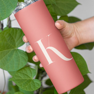 Stilvolle Trendy Girly Blush Pink Monogram Script Thermosbecher