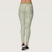Stilvolle Trendy Gold Aquamarin Polka Dot Pattern Leggings (Rückseite)