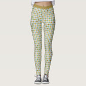 Stilvolle Trendy Gold Aquamarin Polka Dot Pattern Leggings (Vorderseite)