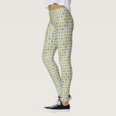 Stilvolle Trendy Gold Aquamarin Polka Dot Pattern Leggings (Links)