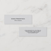Stilvolle Trendy Gray Charming Business Card Mini Visitenkarte (Vorne/Hinten)