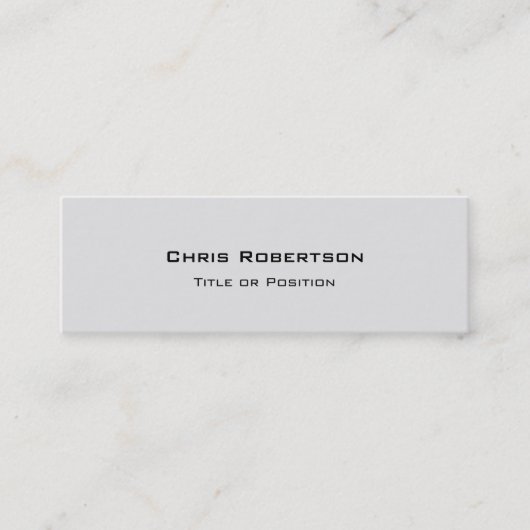 Stilvolle Trendy Gray Charming Business Card Mini Visitenkarte (Vorderseite)