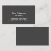 Stilvolle Trendy Gray Charming Business Card Visitenkarte (Vorne/Hinten)