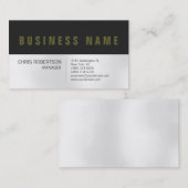Stilvolle Trendy Gray Light Business Card Visitenkarte (Vorne/Hinten)