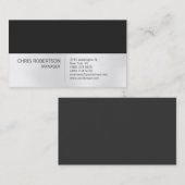 Stilvolle Trendy Gray Light White Business Card Visitenkarte (Vorne/Hinten)