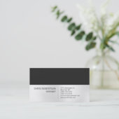 Stilvolle Trendy Gray Light White Business Card Visitenkarte (Stehend Vorderseite)