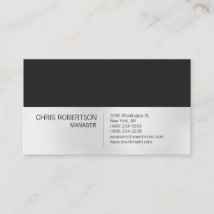 Stilvolle Trendy Gray Light White Business Card Visitenkarte