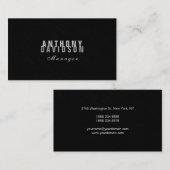 Stilvolle Trendy Gray Manager Business Card Visitenkarte (Vorne/Hinten)