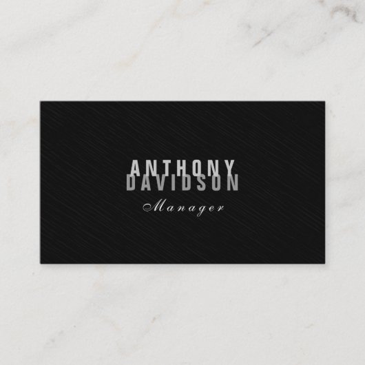 Stilvolle Trendy Gray Manager Business Card Visitenkarte (Vorderseite)