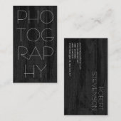 Stilvolle Trendy Gray Wood Fotografy Artist Visitenkarte (Vorne/Hinten)