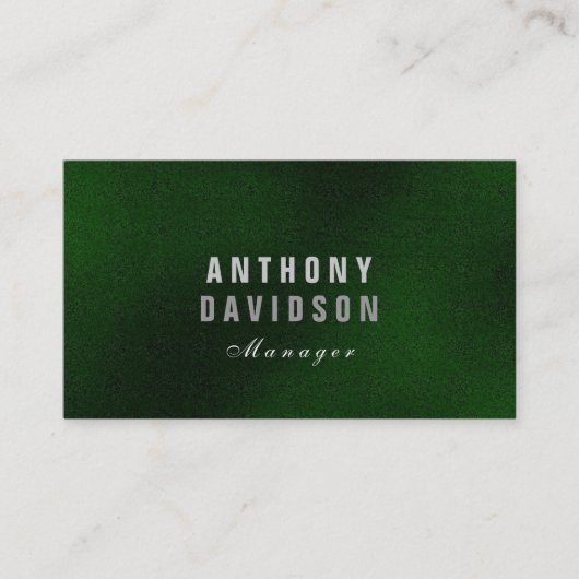 Stilvolle Trendy Green Rige Letters Business Card Visitenkarte (Vorderseite)