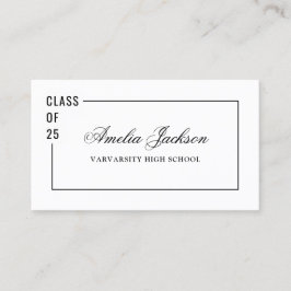 Stilvolle Trendy-Klasse mit 25 Abschluss-Namenskar Visitenkarte