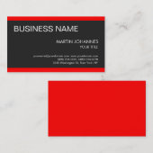 Stilvolle Trendy Red Dark Gray Business Card Visitenkarte (Vorne/Hinten)