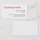 Stilvolle Trendy Red Schwarz-weiß Business Card Visitenkarte (Vorne/Hinten)