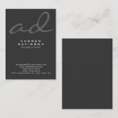 Stilvolle Trendy Script Gray Monogram Business Car Visitenkarte (Vorne/Hinten)
