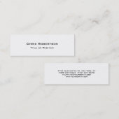 Stilvolle Trendy White Charming Business Card Mini Visitenkarte (Vorne/Hinten)