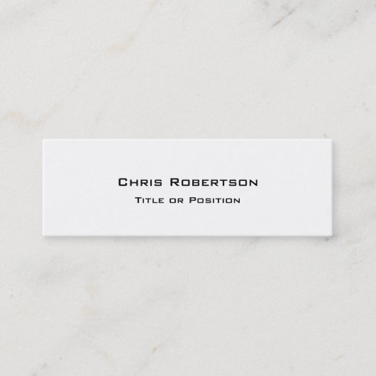 Stilvolle Trendy White Charming Business Card Mini Visitenkarte (Vorderseite)