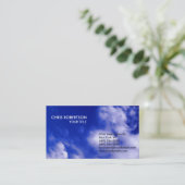 Stilvolle Trendy White Clouds Nature Business Card Visitenkarte (Stehend Vorderseite)