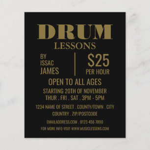 Stilvolle Trommel Lessons Werbung Flyer