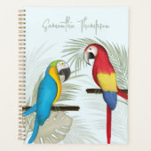 Stilvolle Tropenvögel Niedlich Trendy Calligraphy Planer (Vorderseite)