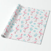 Stilvolle Tropical Christmas Pink Flamingo Girly Geschenkpapier (Ungerollt)