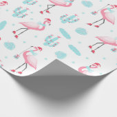 Stilvolle Tropical Christmas Pink Flamingo Girly Geschenkpapier (Ecke)