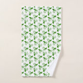 Stilvolle Tropical Green Blätter Pattern auf Weiß Badhandtuch Set (Handtuch)