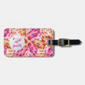 Stilvolle Tropical Palm Mit Monogramm Gepäckanhänger (Vorderseite horizontal)