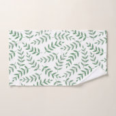 Stilvolle tropische grüne Blätter auf Weiß Badhandtuch Set (Handtuch)