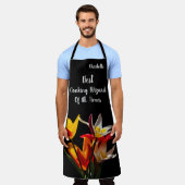 Stilvolle Tulip-Blume auf schwarz Schürze (Getragen)