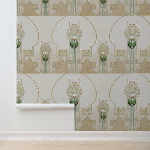 Stilvolle Tulips Jugendstil-Medaillen Wohngestaltu Tapete