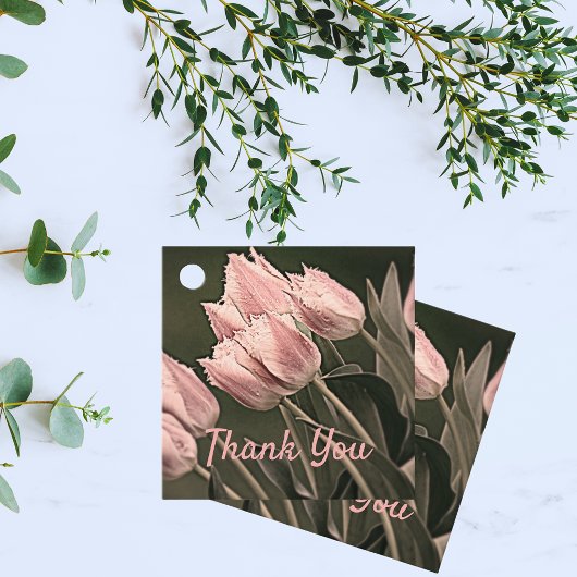 Stilvolle Tulips Vielen Dank Geschenkanhänger
