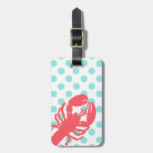 Stilvolle Tupfen u. Hummer-Gepäckanhänger Gepäckanhänger (Vorderseite vertikal)