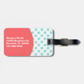 Stilvolle Tupfen u. Hummer-Gepäckanhänger Gepäckanhänger (Rückseite horizontal)