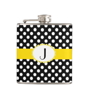 Stilvolle Tupfen und Monogramm-Flasche Flachmann