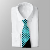 Stilvolle Türkis- und Schwarzpolka-Dot-Monogramm-K Krawatte (Gebunden)