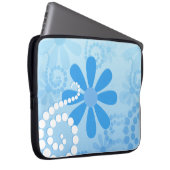 Stilvolle türkisblaue Flora Retro Daisy Blume Laptopschutzhülle (Vorne Rechts)
